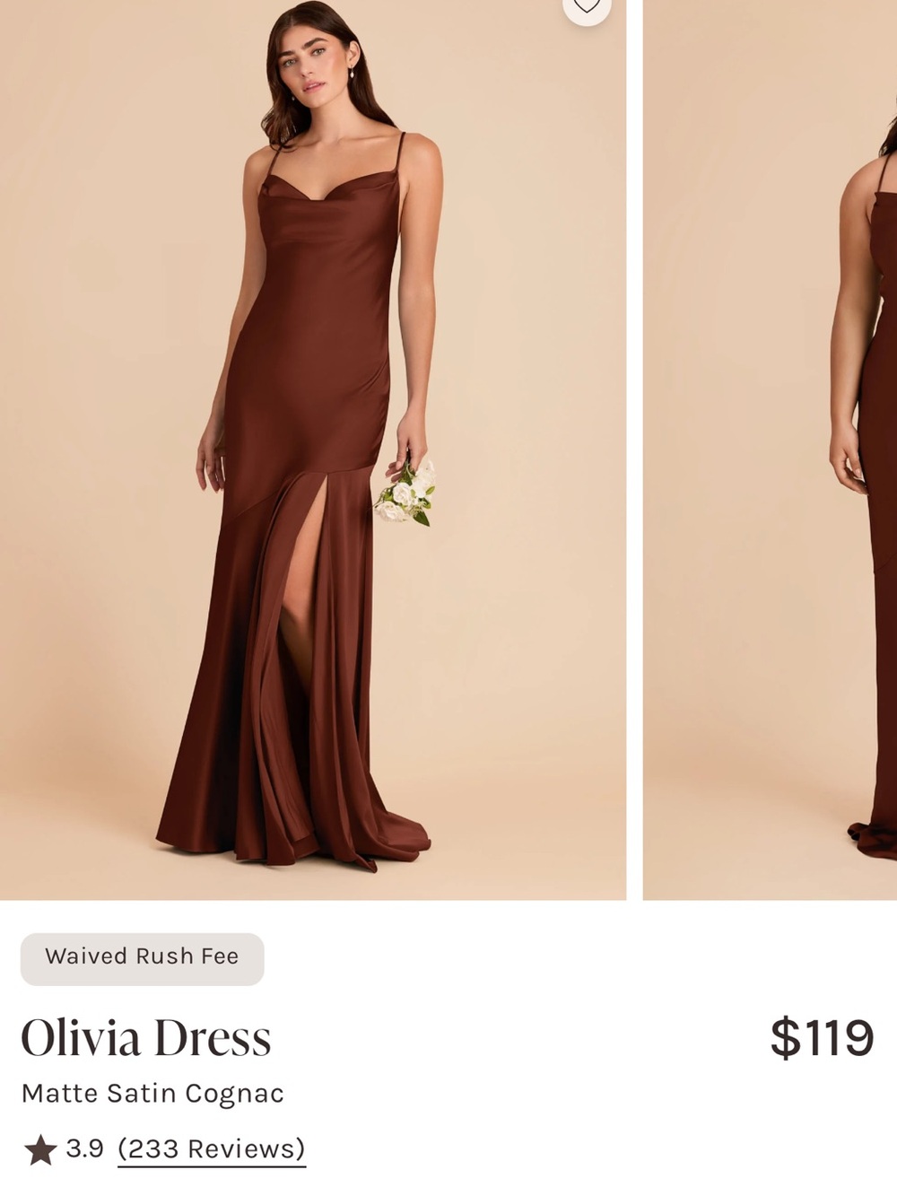 Birdy Grey Olivia Matte Satin Cognac